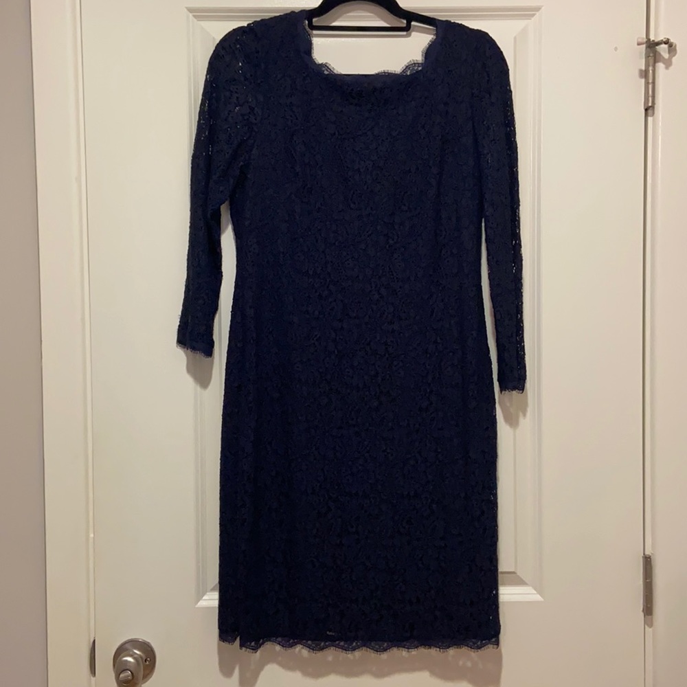 Adrianna Papell Navy Lace Dress